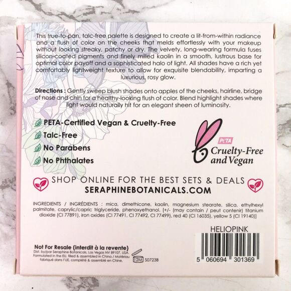 NIB Geranium + Glow Blush & Highlight Palette Heliopink - Seraphine Botanicals - Picture 4 of 7